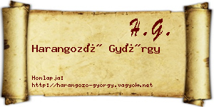 Harangozó György névjegykártya
